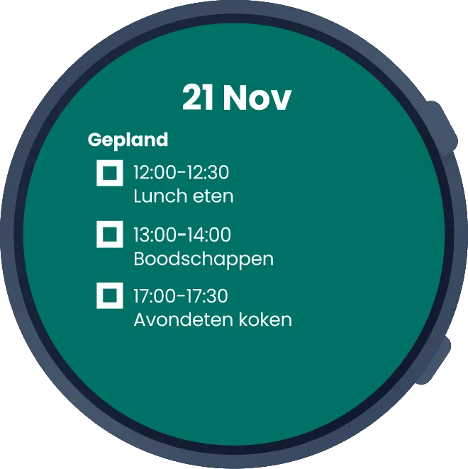 Smartwatch: Agenda van de dag