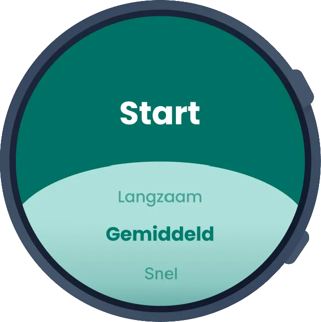 Smartwatch: Start met tempokeuze